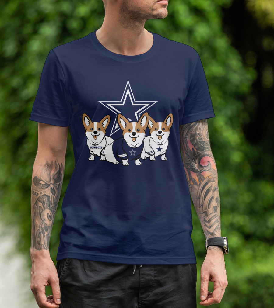 Dallas Cowboys Corgi Trio T-Shirt