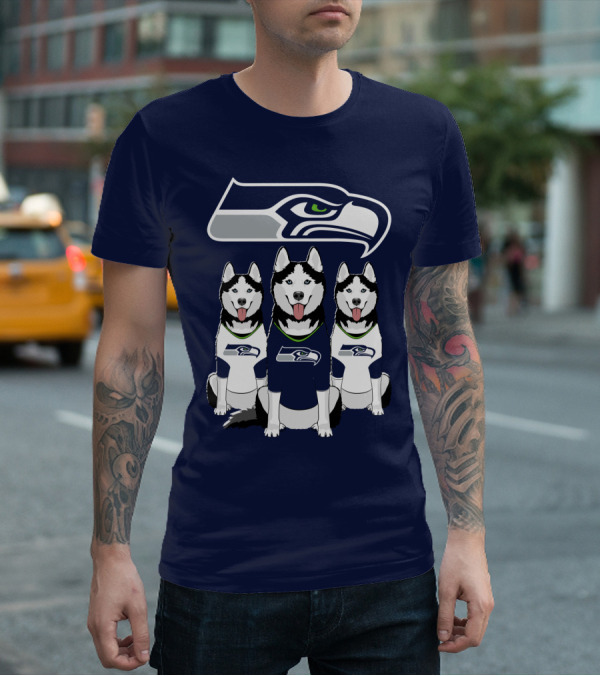 Seattle Seahawks Husky Trio Fan T-Shirt