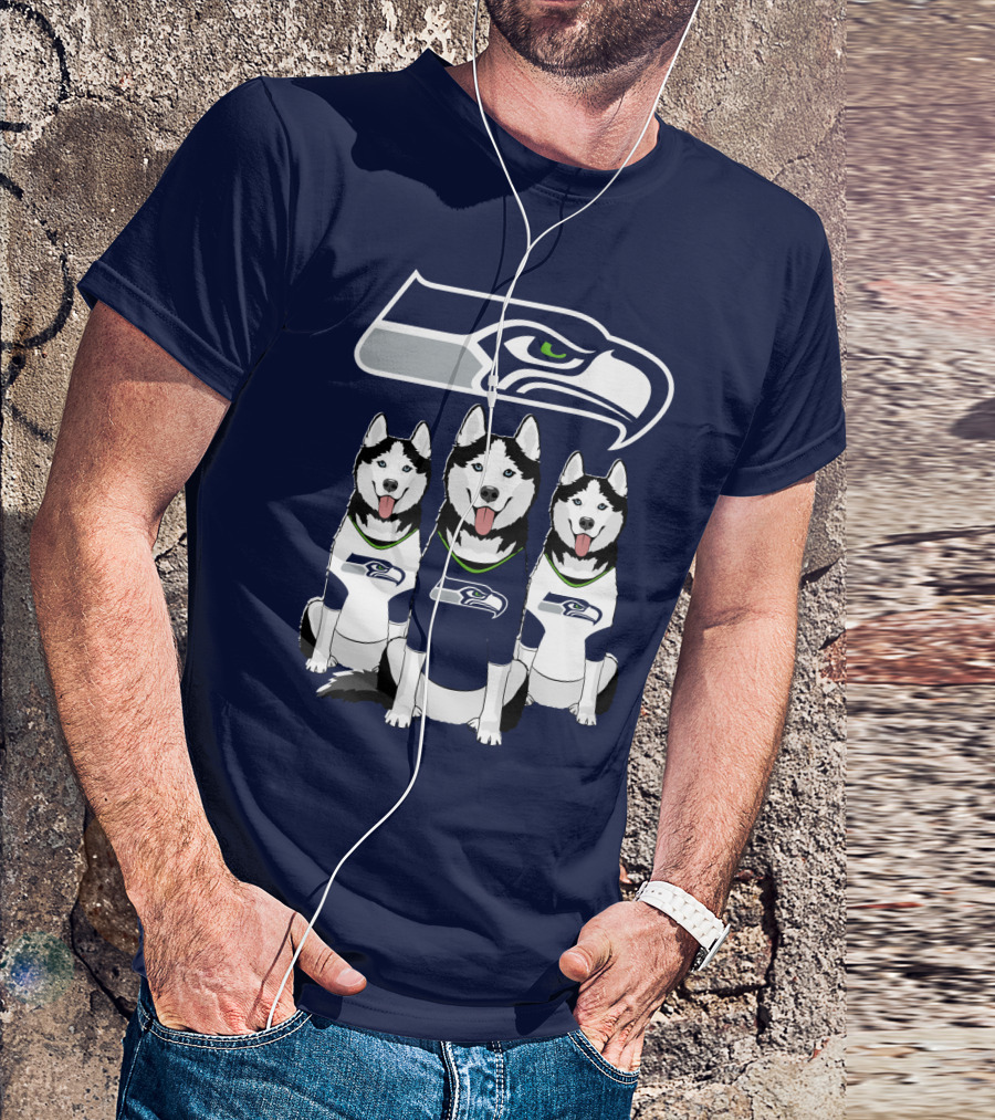Seattle Seahawks Husky Trio Fan T-Shirt