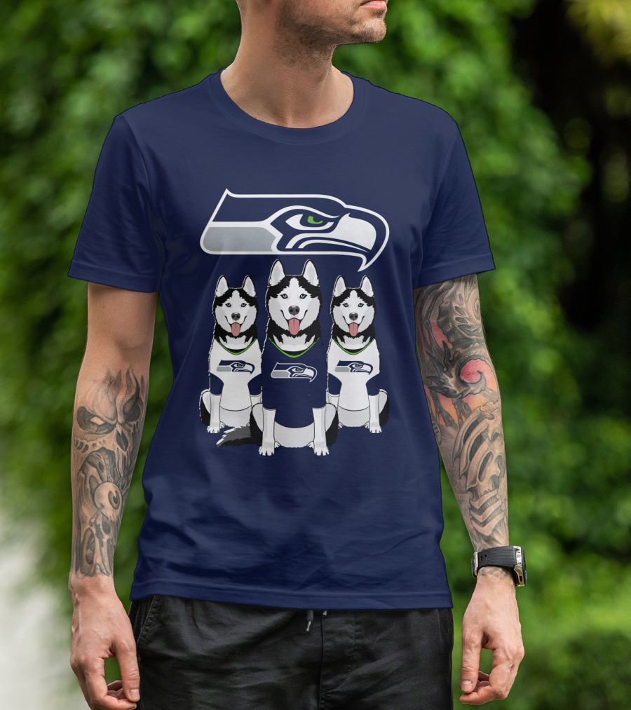 Seattle Seahawks Husky Trio Fan T-Shirt