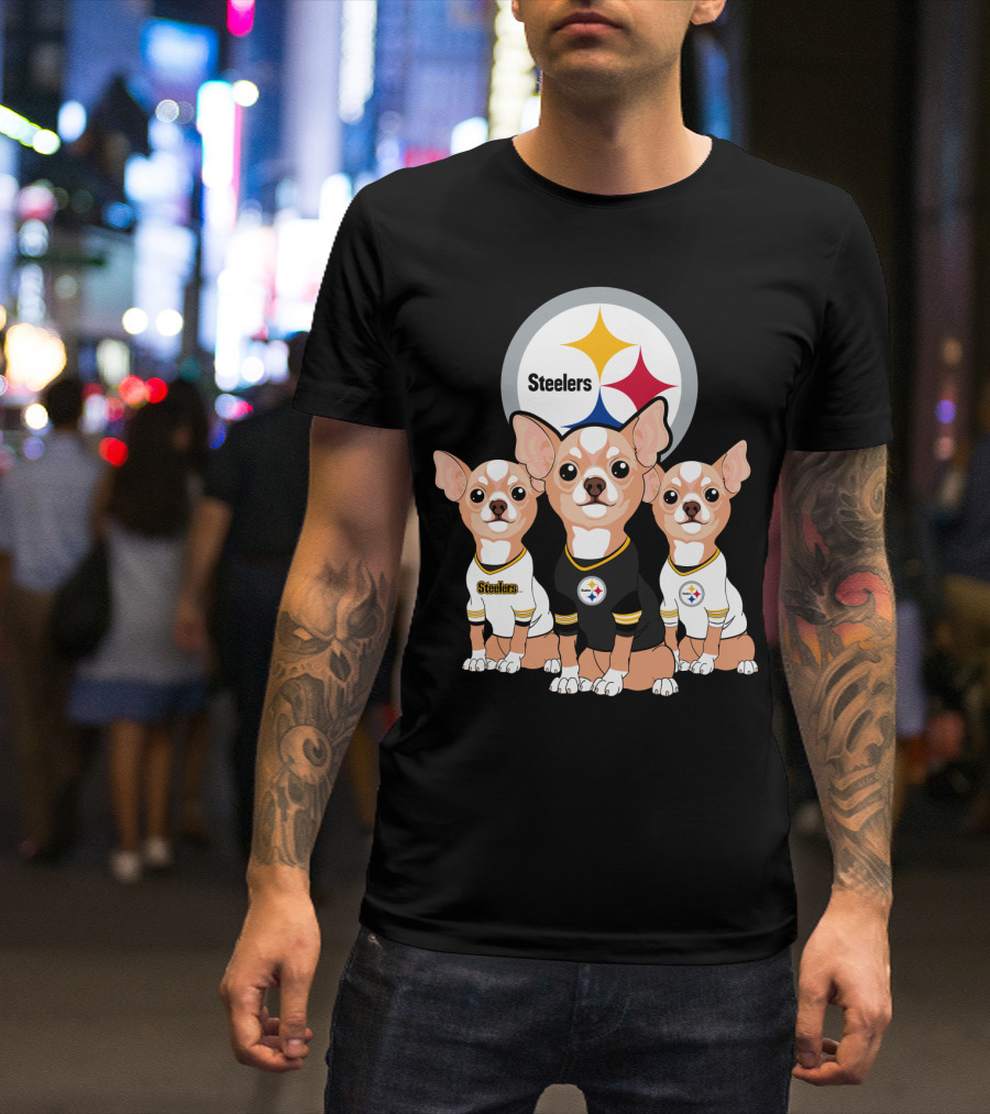 Steelers Chihuahua Trio T-Shirt