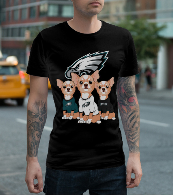 Philadelphia Eagles Chihuahua Trio T-Shirt