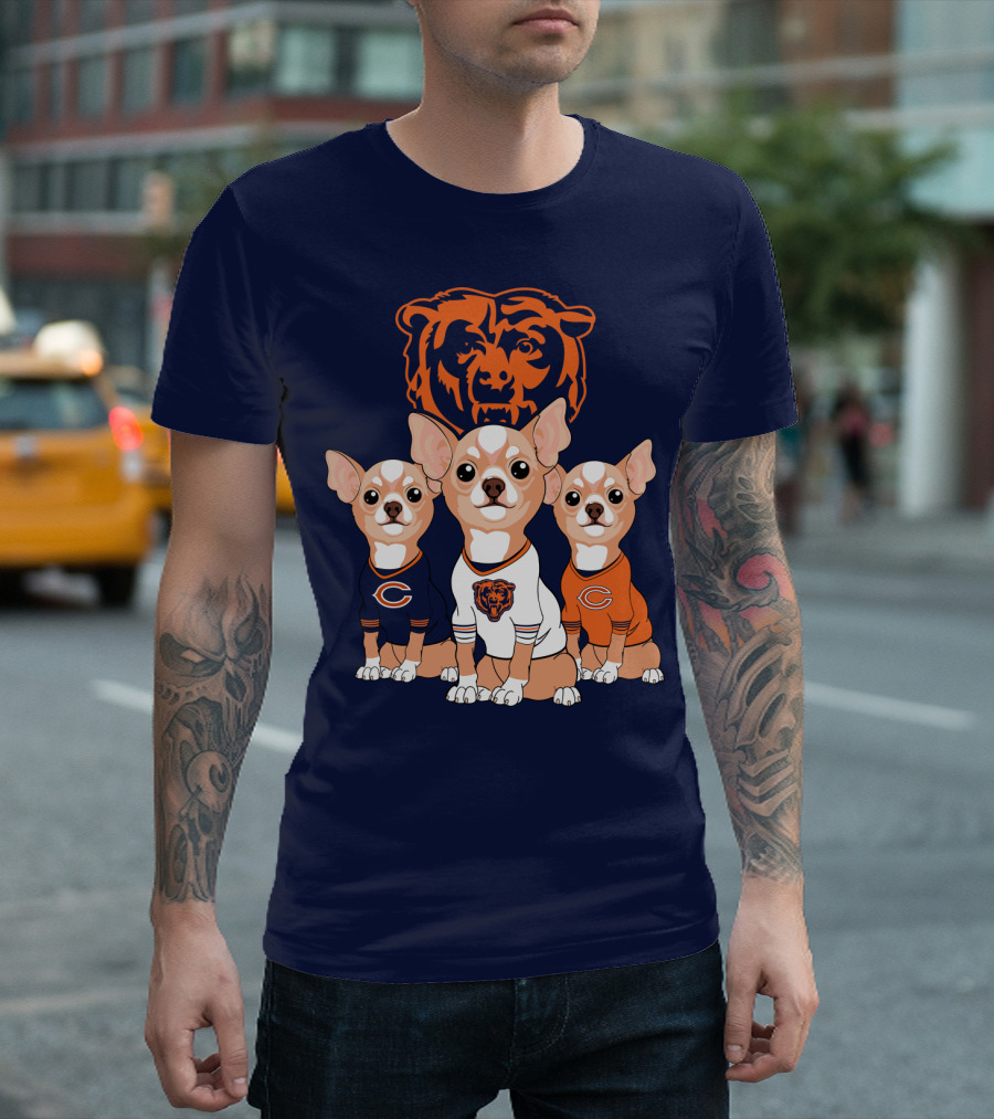 Chicago Bears Chihuahua Trio T-Shirt