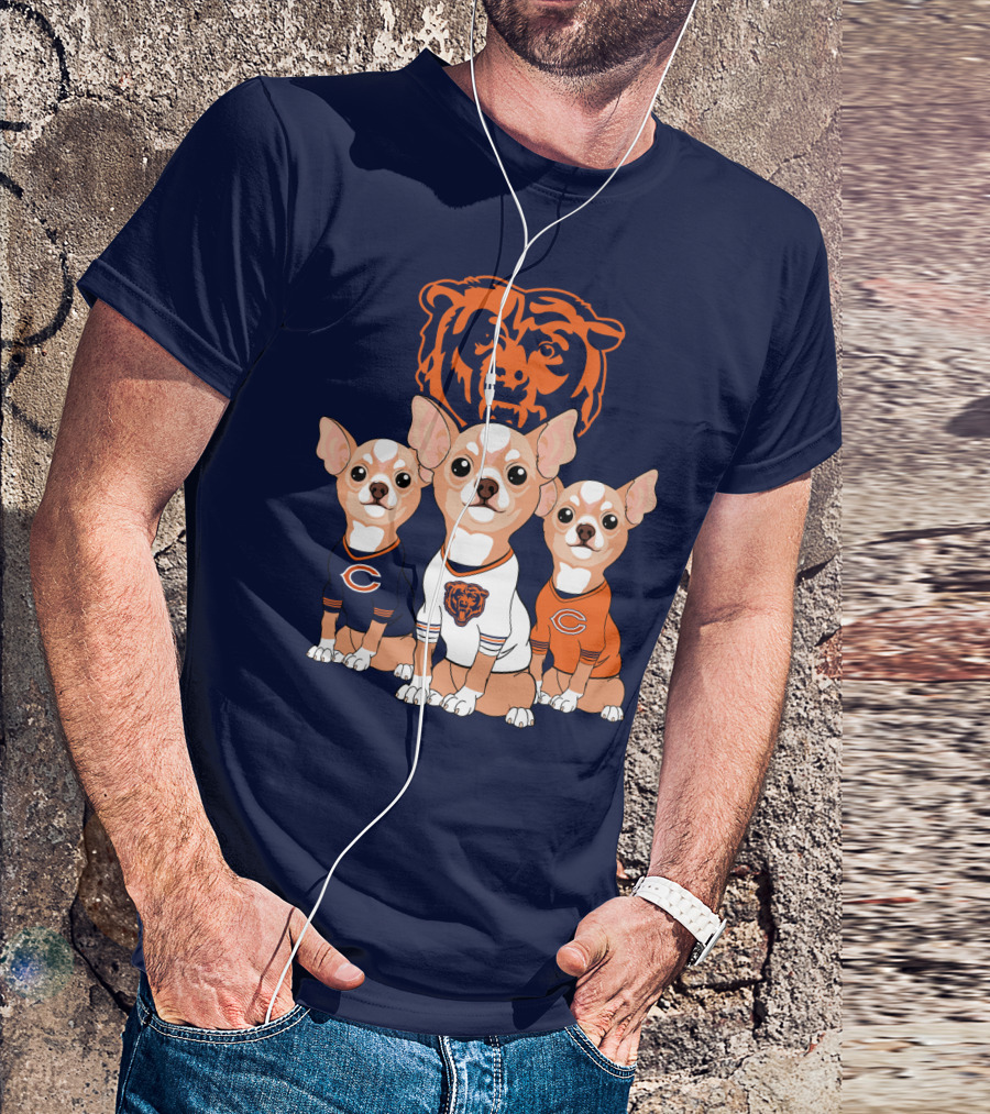 Chicago Bears Chihuahua Trio T-Shirt