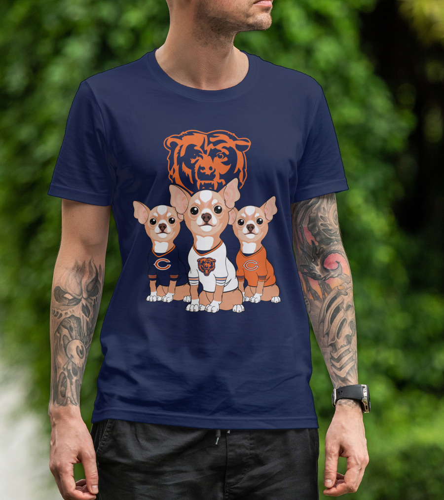 Chicago Bears Chihuahua Trio T-Shirt