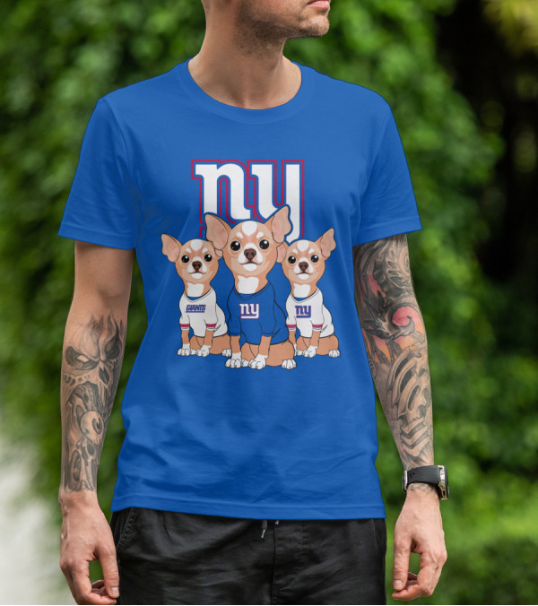 New York Giants Chihuahua Trio T-Shirt