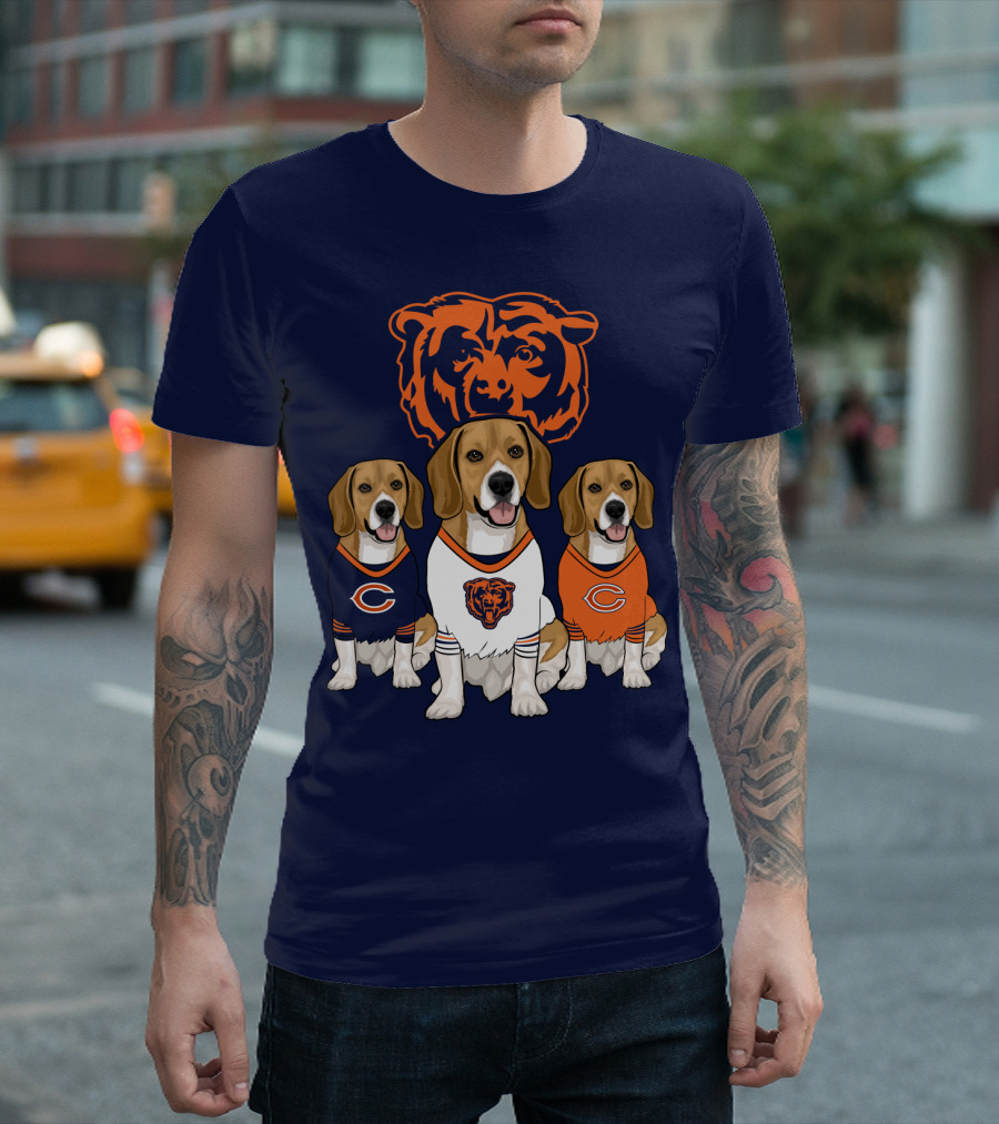 Chicago Bears Beagle Trio T-Shirt