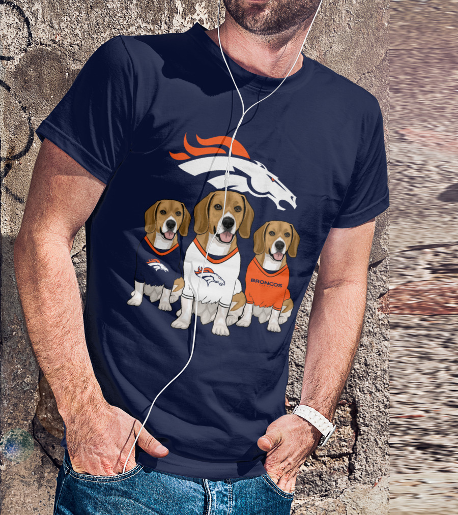 Denver Broncos Beagle Trio T-Shirt