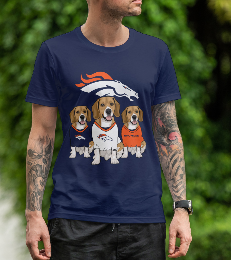 Denver Broncos Beagle Trio T-Shirt