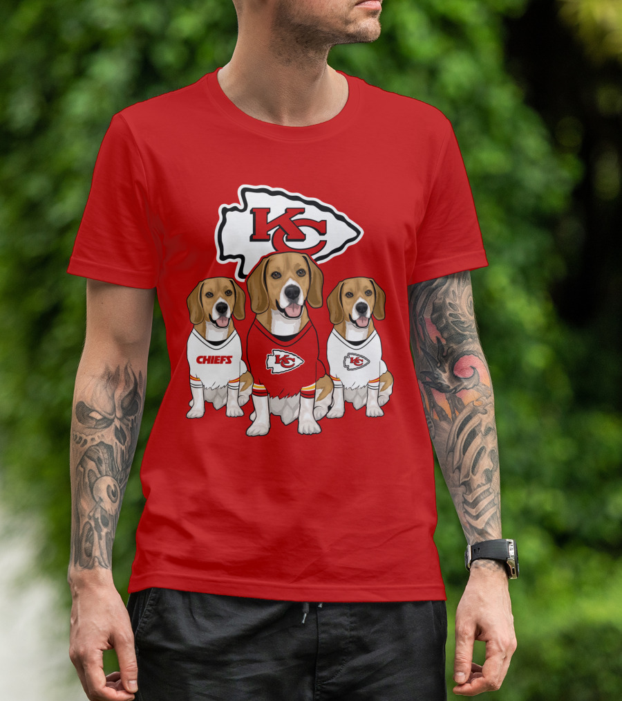Kc Chiefs Beagle Trio Dogs T-Shirt