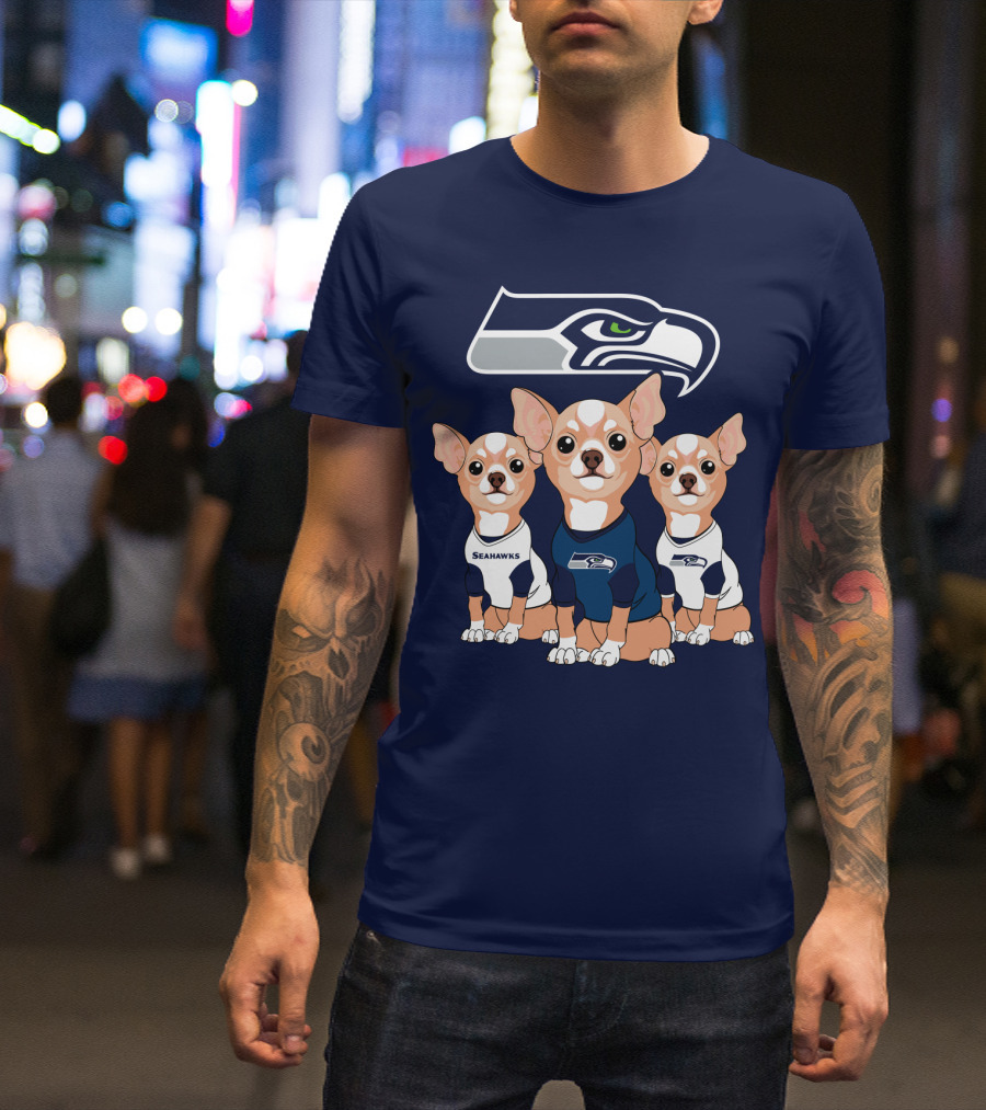 Seahawks Chihuahua Trio T-Shirt