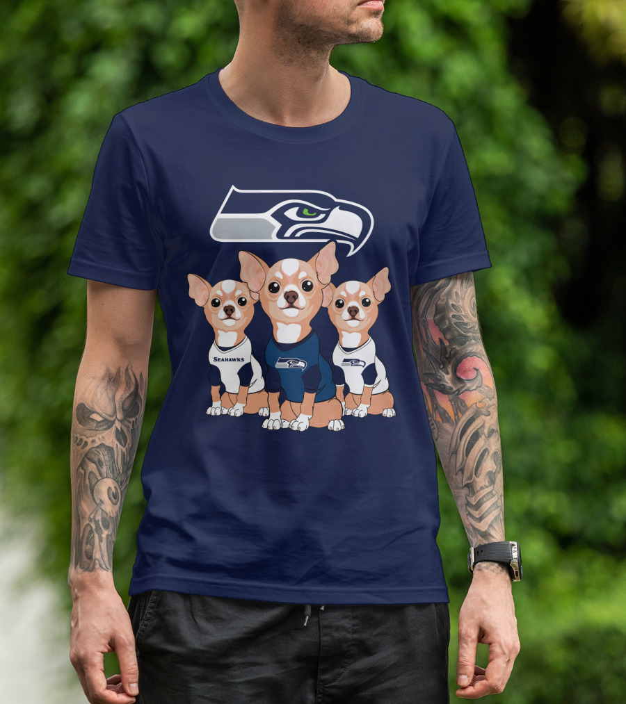 Seahawks Chihuahua Trio T-Shirt