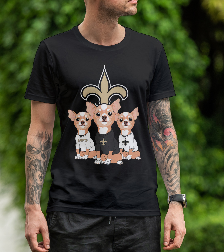  New Orleans Saints Chihuahua Trio T-Shirt