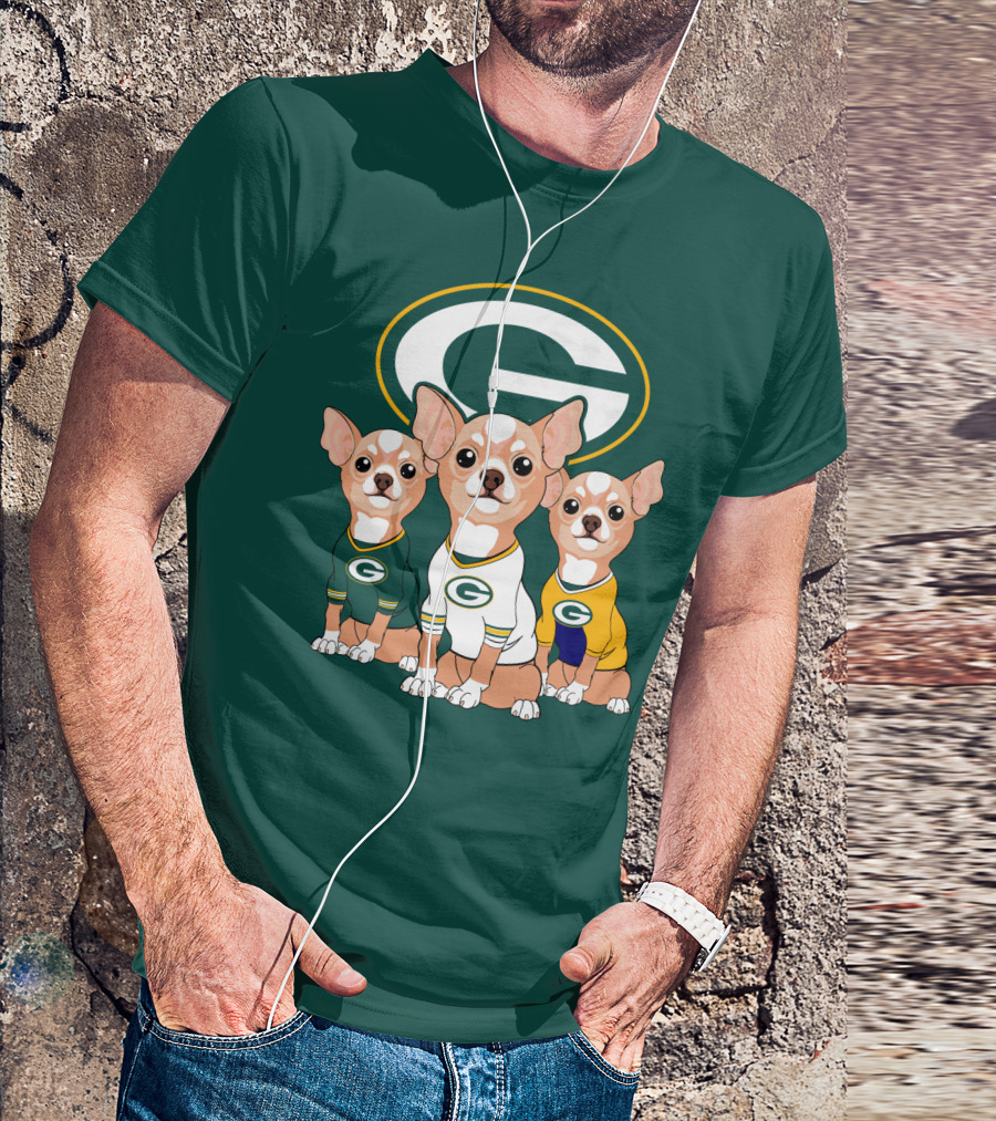 Green Bay Packers Chihuahua Trio T-Shirt