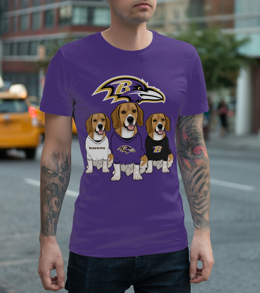 Baltimore Ravens Beagle Trio T-Shirt