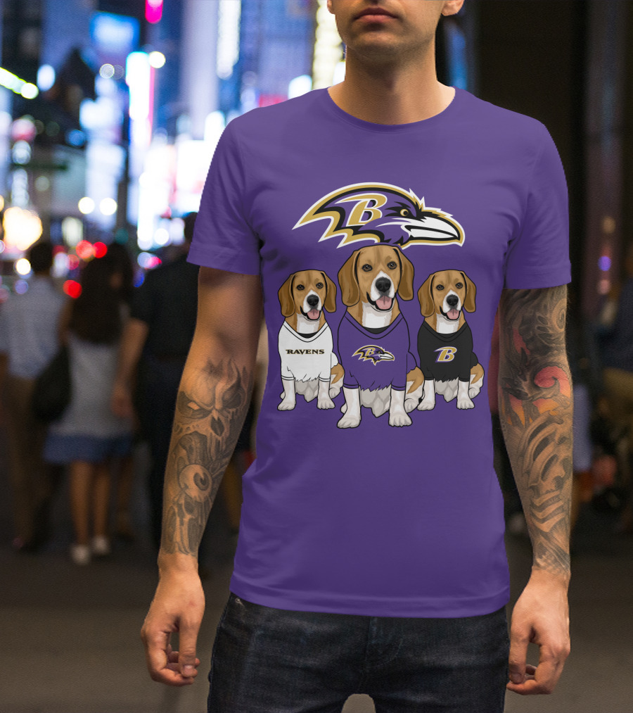 Baltimore Ravens Beagle Trio T-Shirt