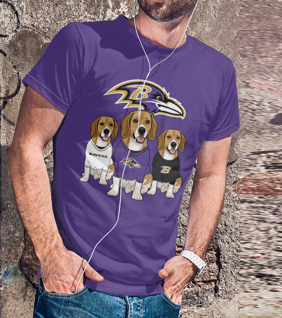 Baltimore Ravens Beagle Trio T-Shirt