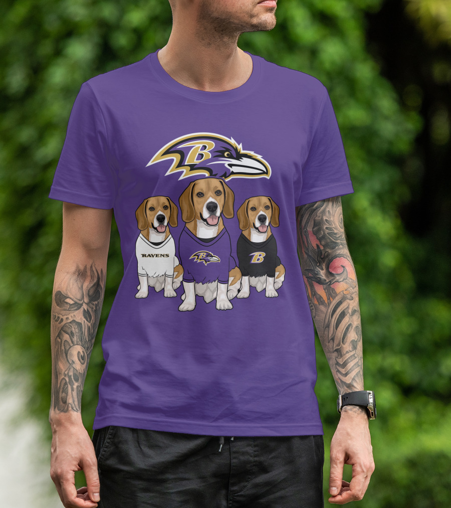 Baltimore Ravens Beagle Trio T-Shirt
