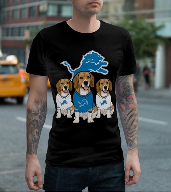 Detroit Lions Beagles T-Shirt