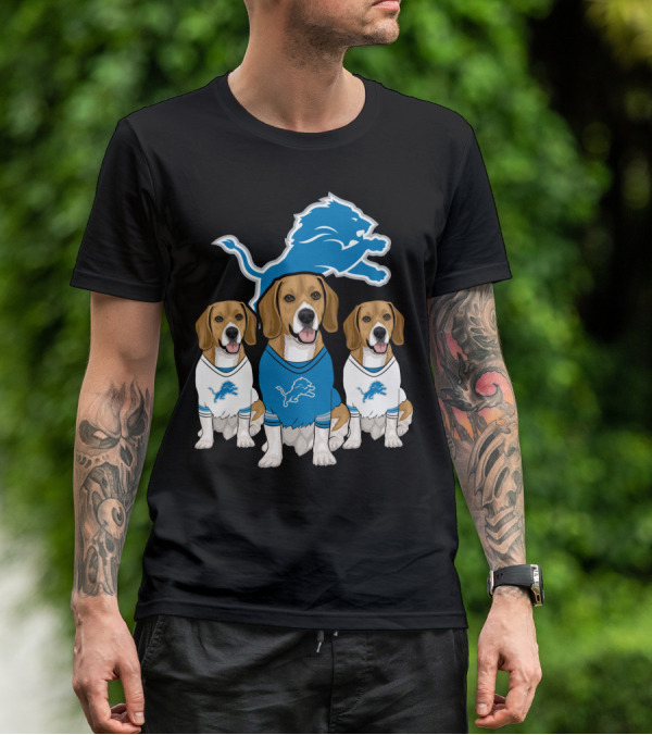 Detroit Lions Beagles T-Shirt