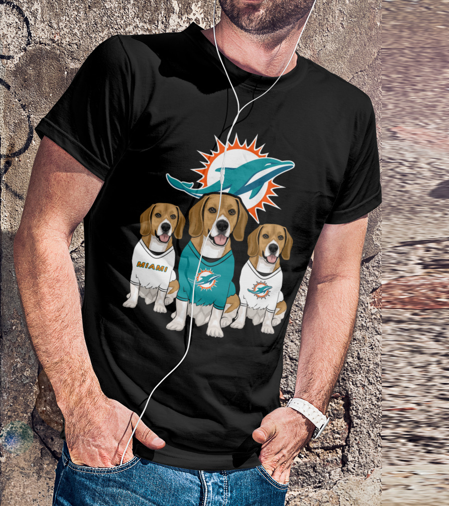 Miami Dolphins Beagle Trio T-Shirt