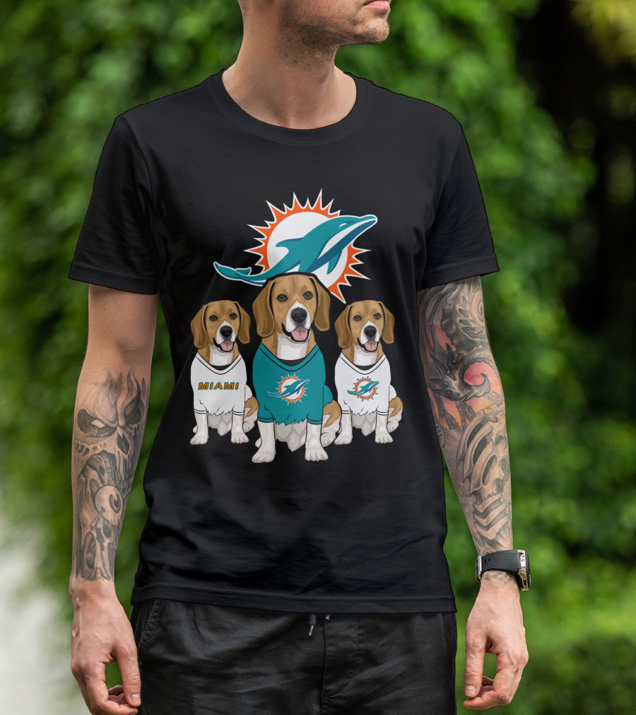Miami Dolphins Beagle Trio T-Shirt