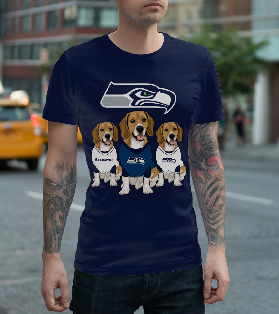 Seahawks Beagle Trio T-Shirt