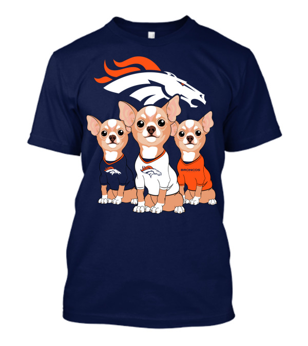 Denver Broncos Chihuahua Trio T-Shirt