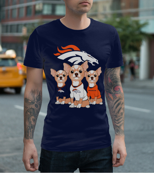 Denver Broncos Chihuahua Trio T-Shirt
