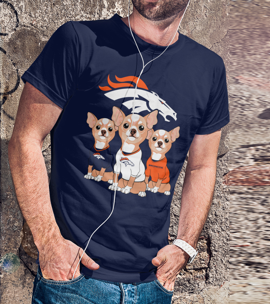 Denver Broncos Chihuahua Trio T-Shirt