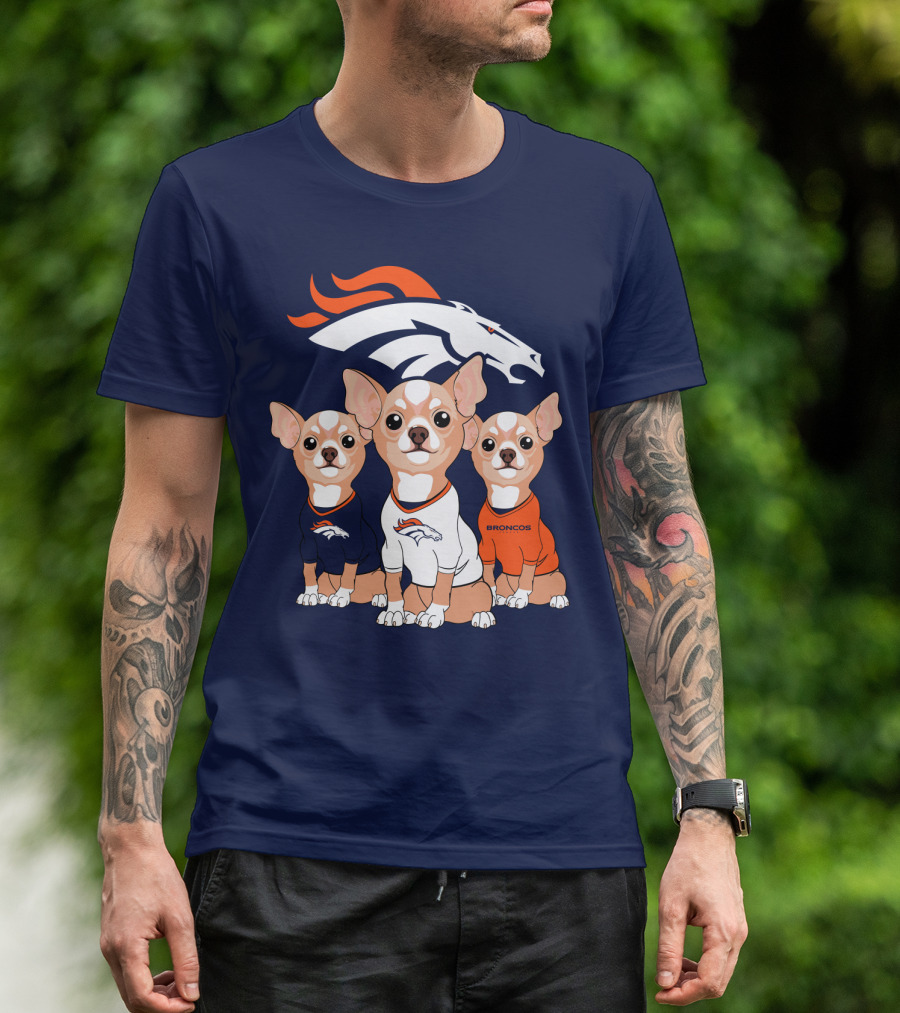Denver Broncos Chihuahua Trio T-Shirt