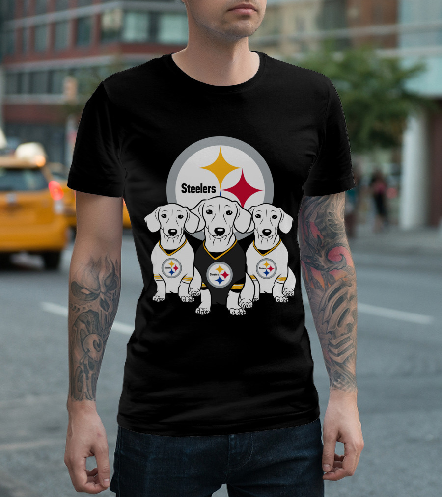 Steelers Dachshund Trio T-Shirt