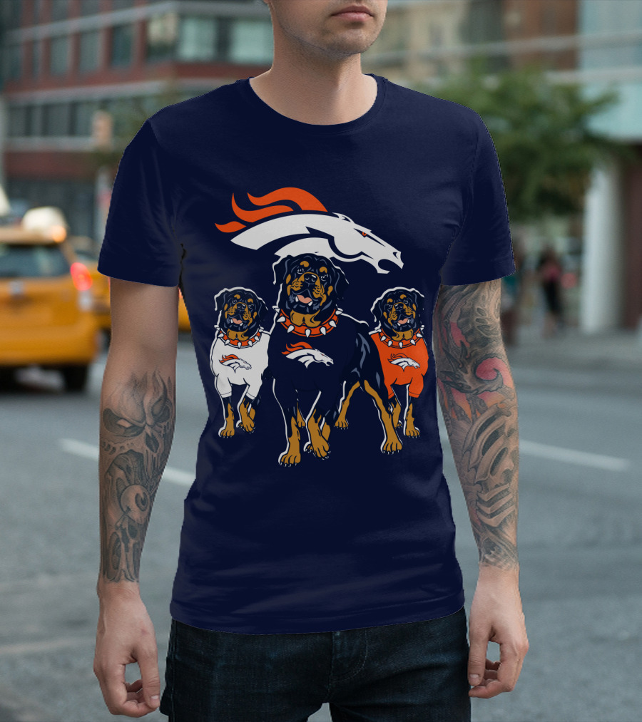 Rottweiler Dogs Denver Broncos T-Shirt