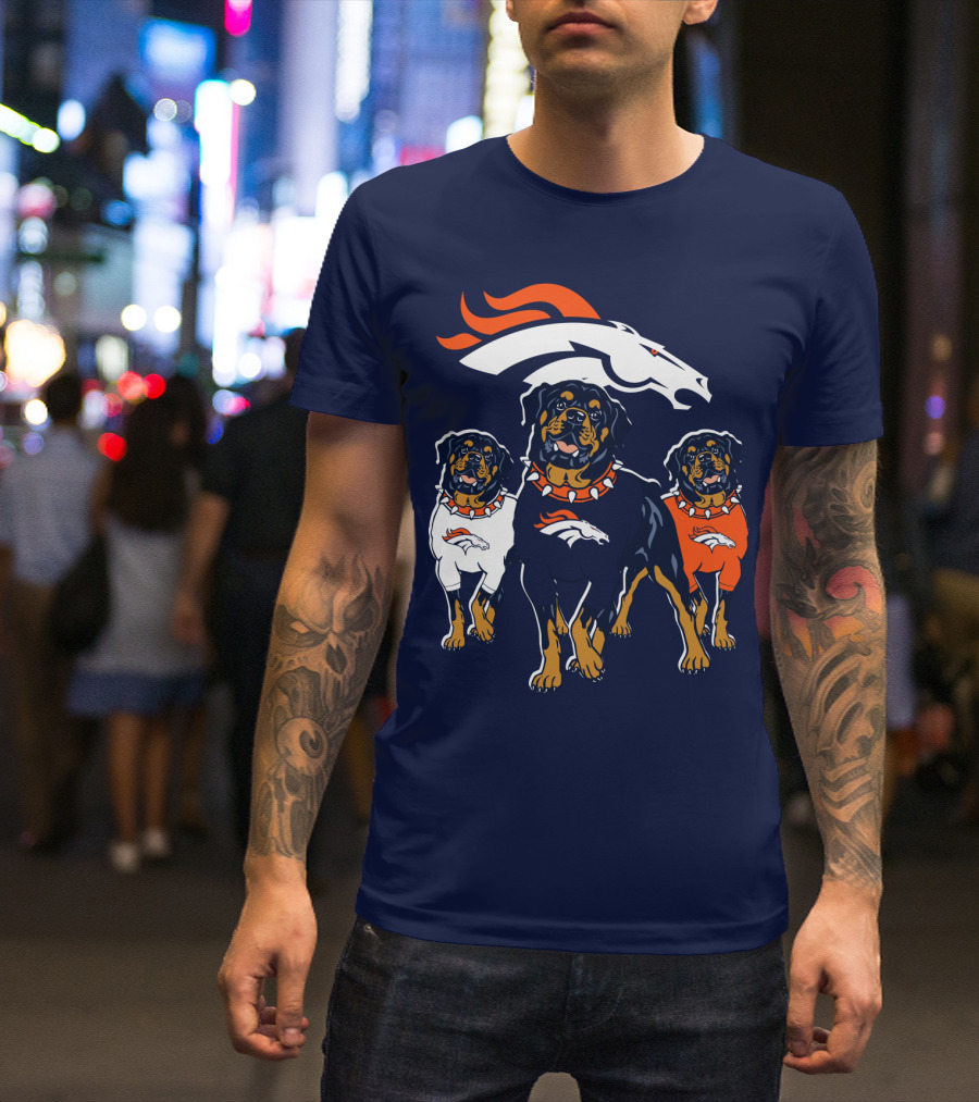 Rottweiler Dogs Denver Broncos T-Shirt