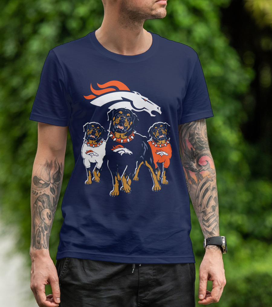 Rottweiler Dogs Denver Broncos T-Shirt