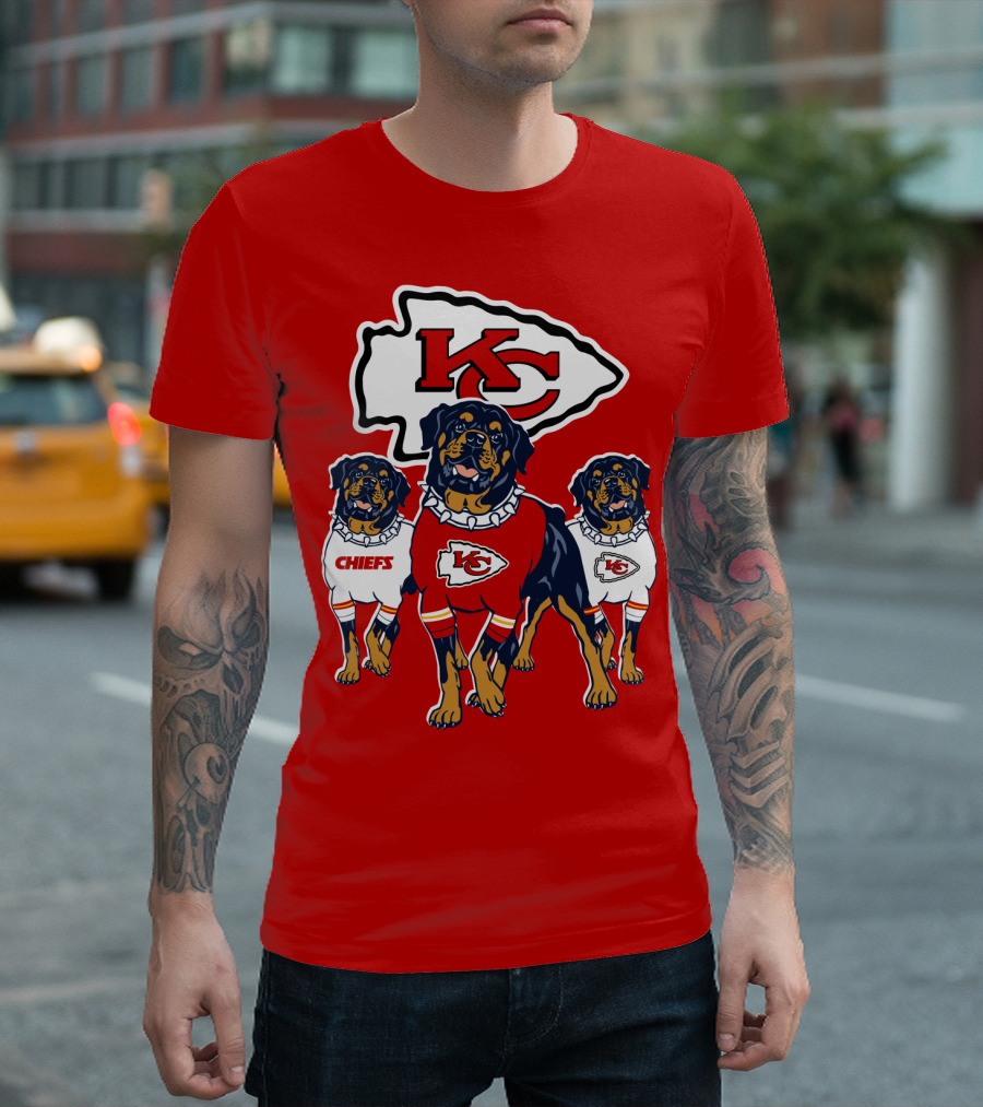 Kansas City Chiefs Rottweiler Trio T-Shirt