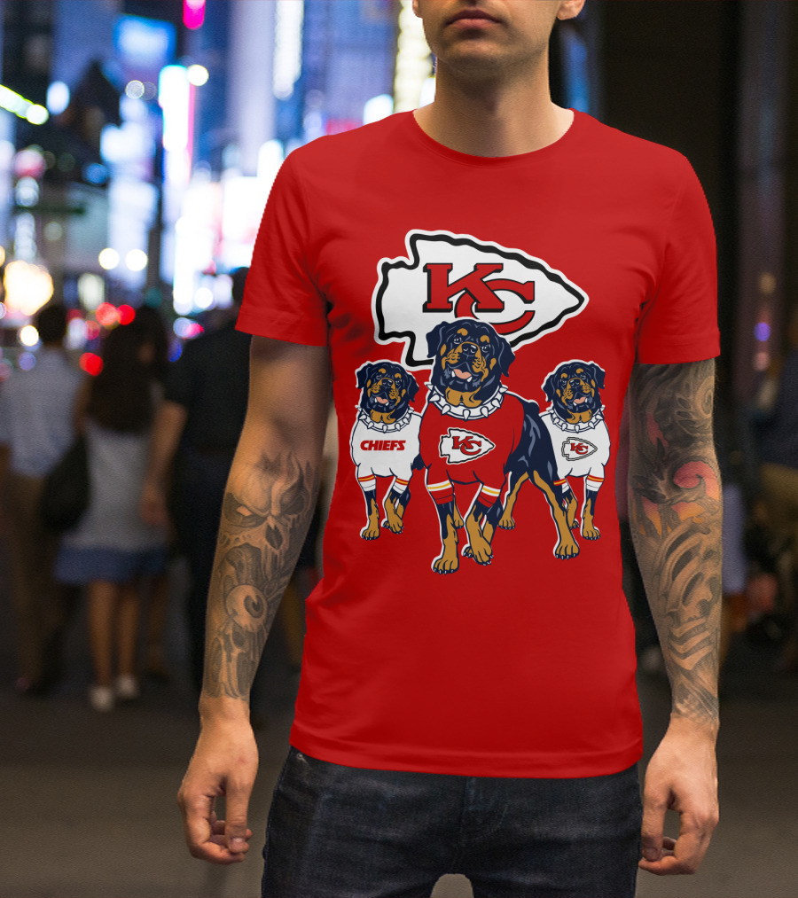 Kansas City Chiefs Rottweiler Trio T-Shirt