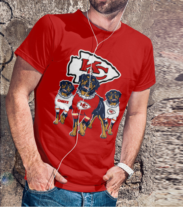 Kansas City Chiefs Rottweiler Trio T-Shirt