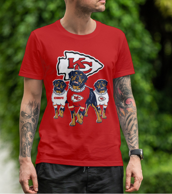 Kansas City Chiefs Rottweiler Trio T-Shirt