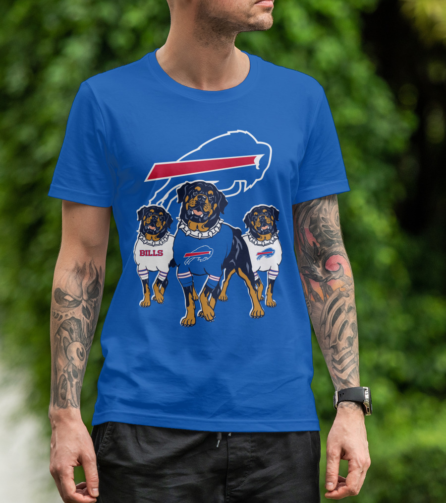 Buffalo Bills Rottweiler Trio Blue Spirit T-Shirt