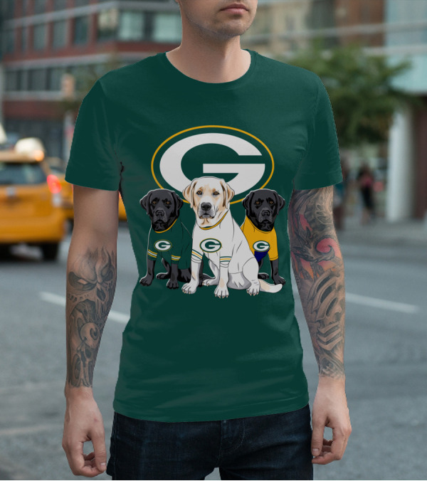 Green Bay Packers Labrador Retriever Trio T-Shirt