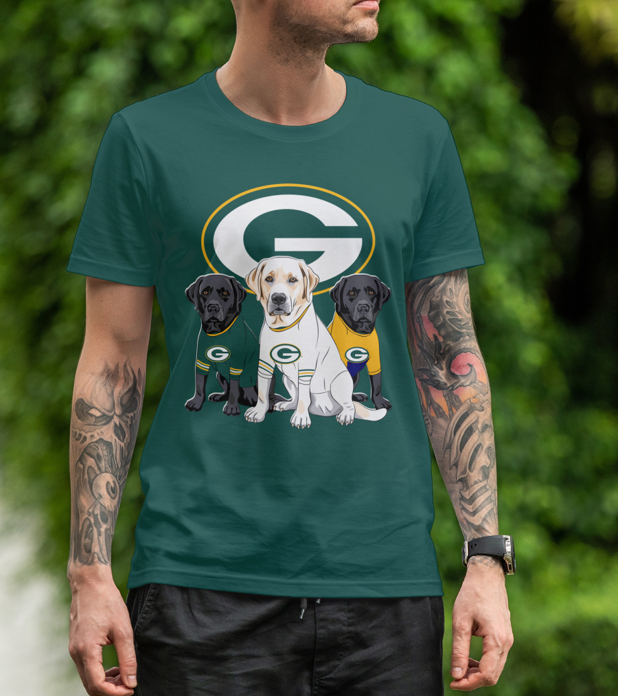 Green Bay Packers Labrador Retriever Trio T-Shirt
