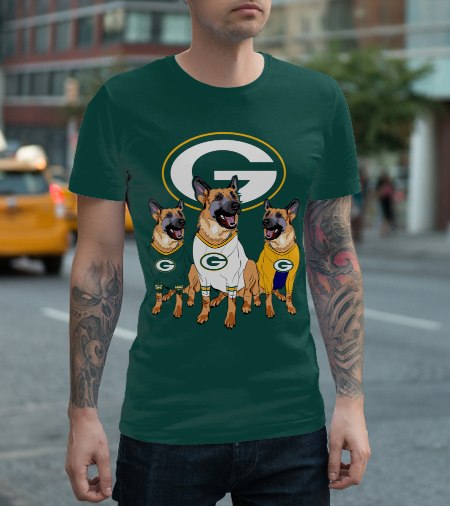 Green Bay Packers German Shepherd Trio T-Shirt