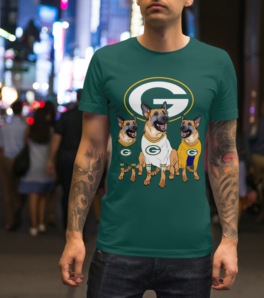 Green Bay Packers German Shepherd Trio T-Shirt