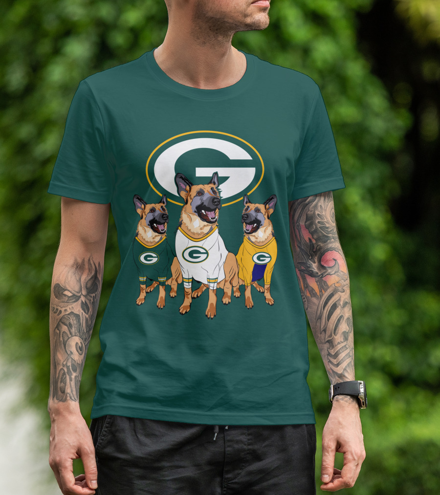Green Bay Packers German Shepherd Trio T-Shirt