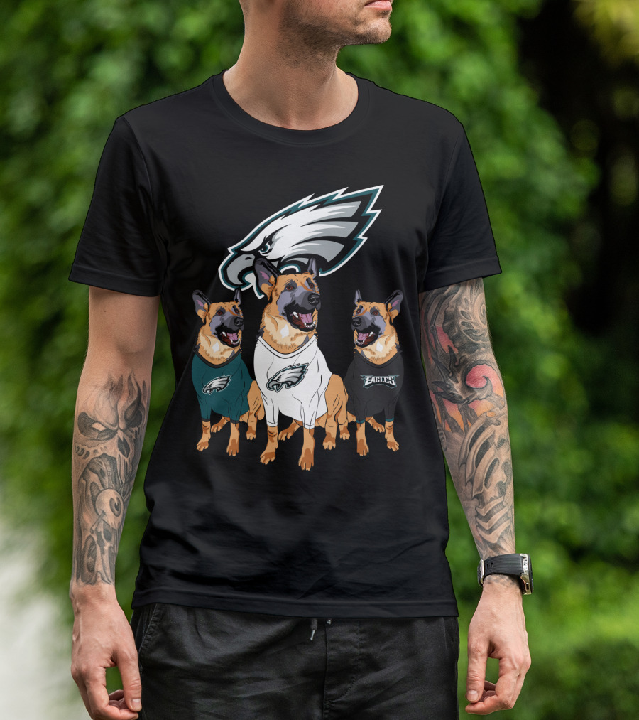 Philadelphia Eagles German Shepherd Trio T-Shirt