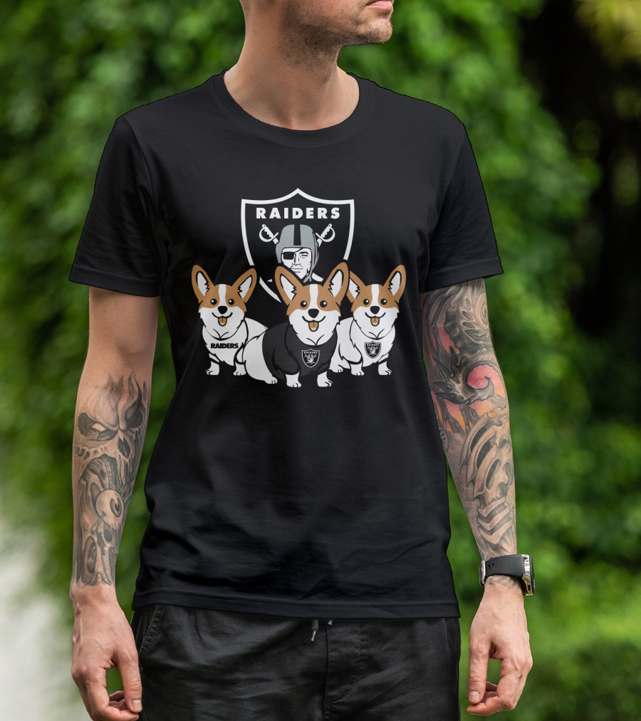 Las Vegas Raiders Corgi Dog T-Shirt