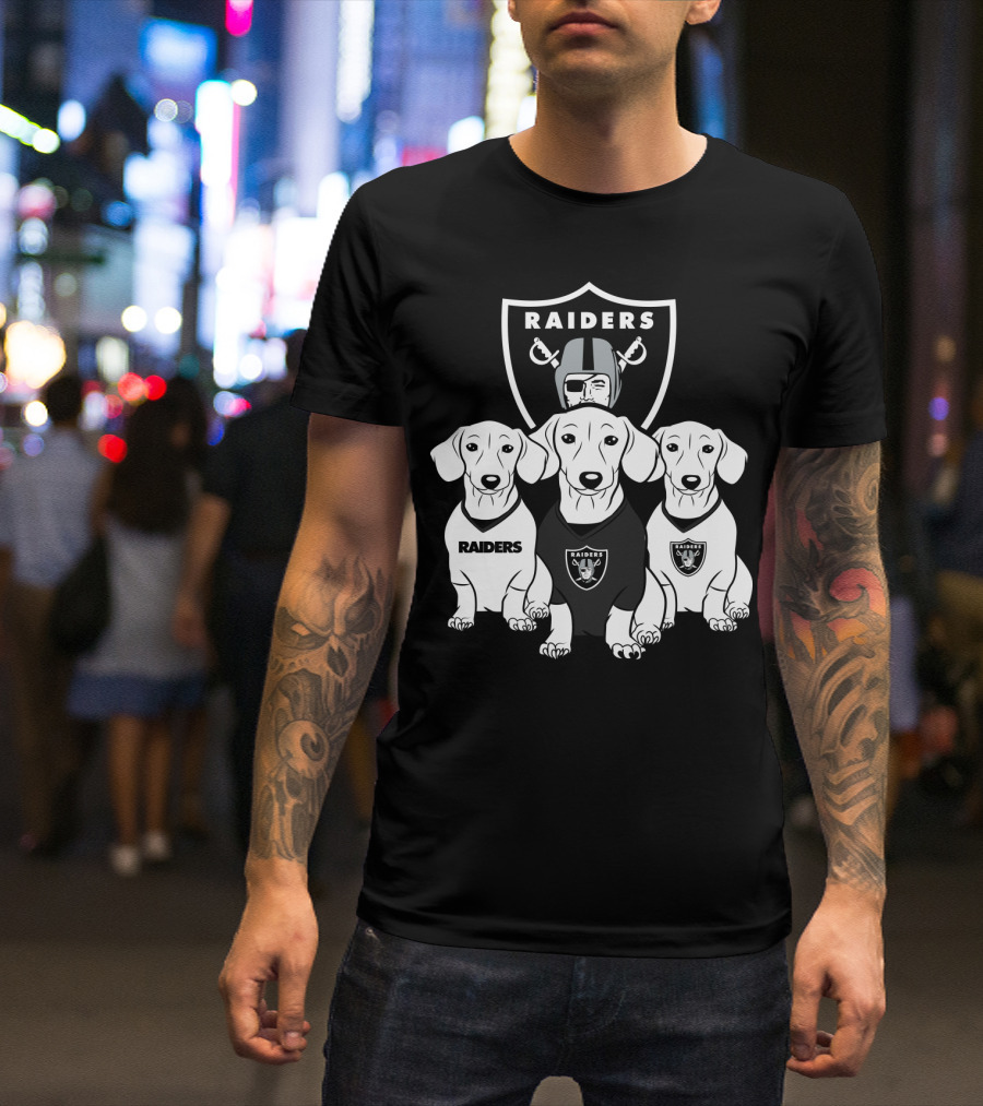 Las Vegas Raiders Dachshund Dog Trio T-Shirt