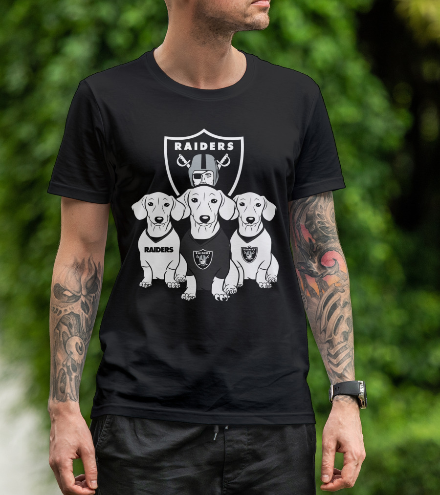 Las Vegas Raiders Dachshund Dog Trio T-Shirt