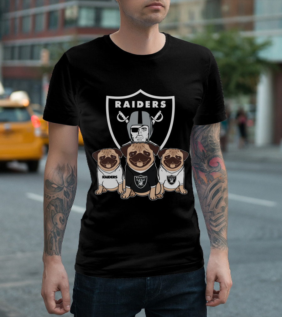 Las Vegas Raiders Pug In Team Gear T-Shirt